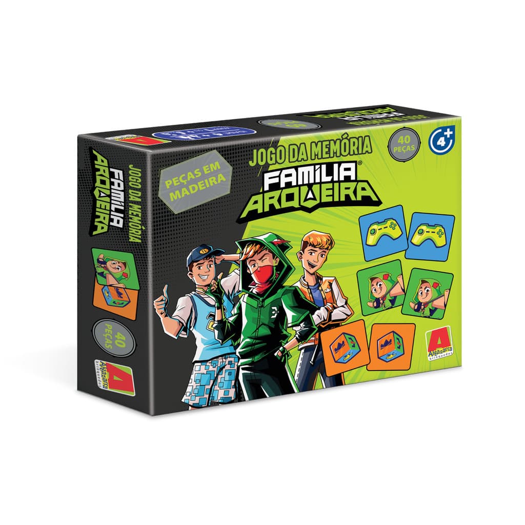 Jogo Da Memoria Madeira 40 Peças Youtuber Familia Arqueira Hey Davi Robin Hood Beto Gamer
