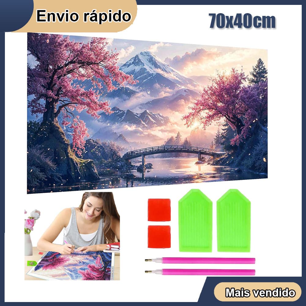 Montanha nevada Pintura Diamante 5D Pintura de Diamante Kits De Para Adultos Rodada 5D DIY Broca Arte Decoração 70x40cm