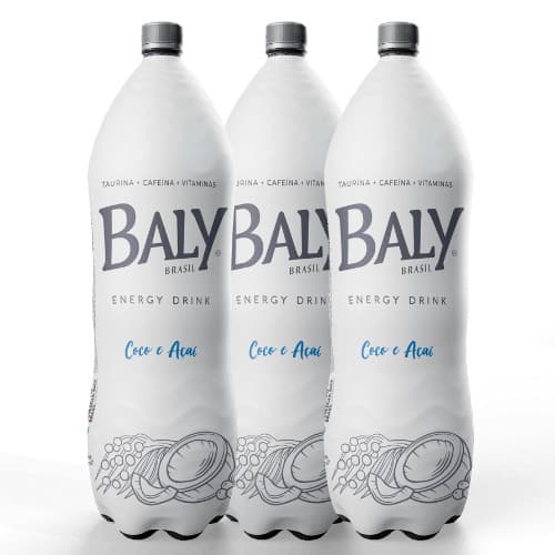 Kit Energético 3 Unidades de 2 Litros Baly Coco e Açai