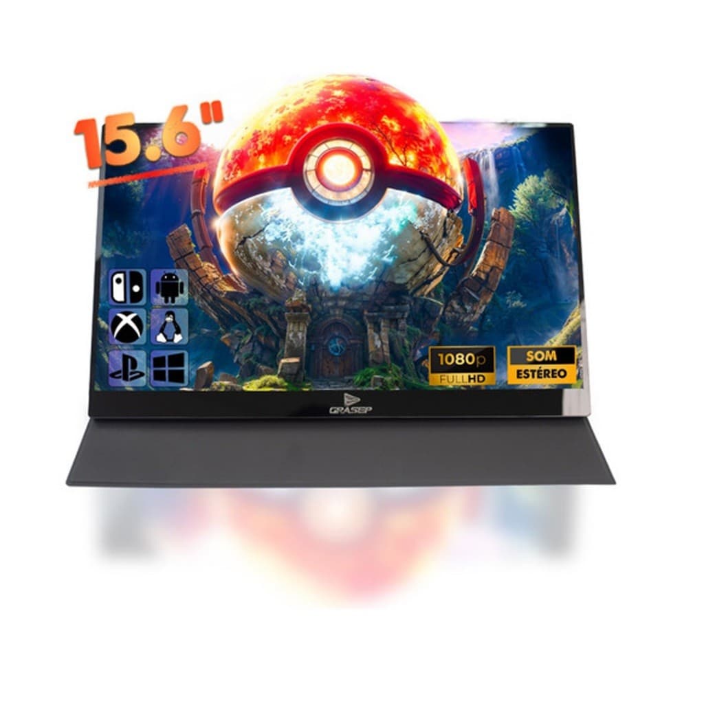 Monitor Gamer 15,6 Polegadas Fhd 60hz Portátil Som Estéreo