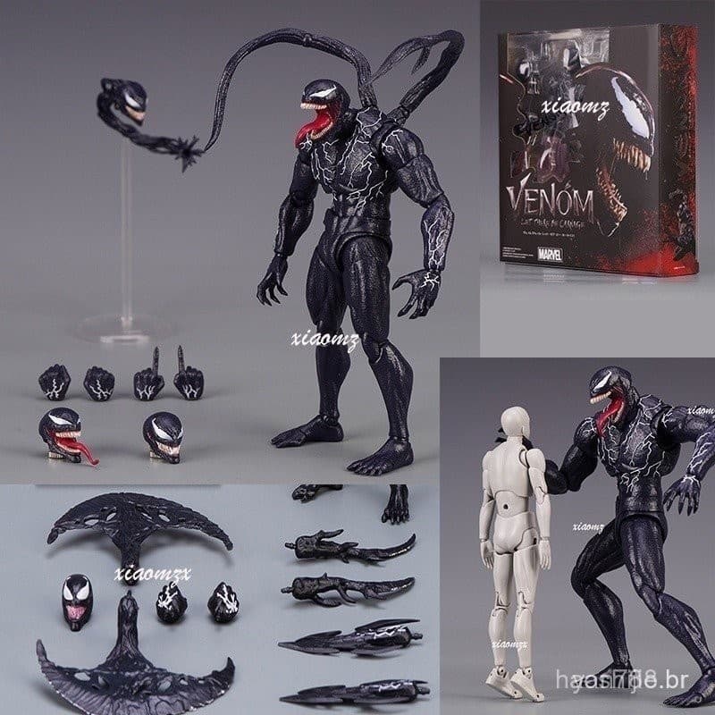 SHF Venom Marvel Movie Ver Change Face Film Articulado Bonecos Modelo De Ação