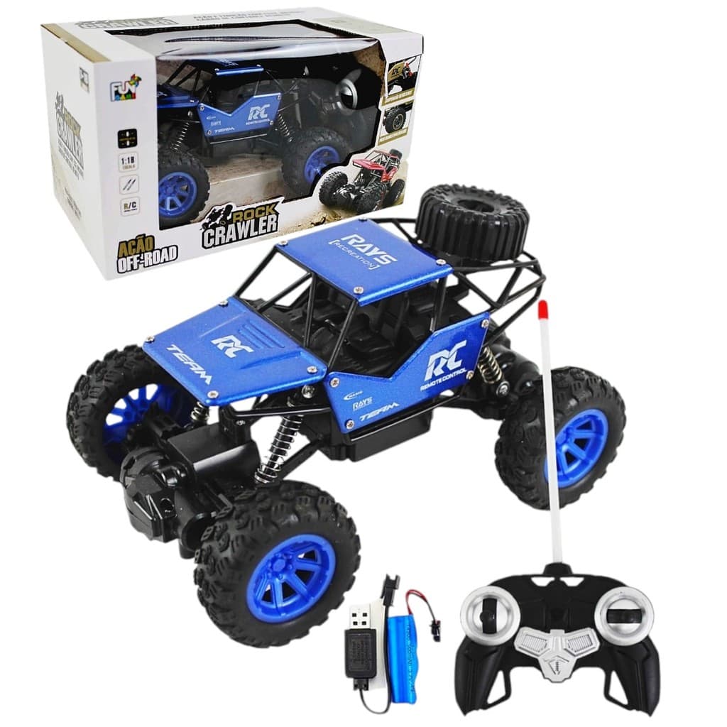 Carrinho de Controle Remoto Suspensão Off-Road Jipe de Brinquedo Recarregável