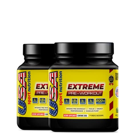 PRÉ TREINO - EXTREME PRE WORKOUT - FORMULA AMERICANA (600 G) - USA SPORT NUTRITION