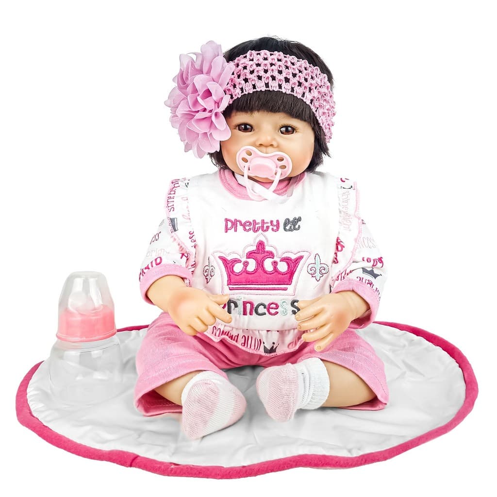 Boneca Bebê Reborn Kikita Com Acessórios Menina Em Vinil Articulada DLP-01E - Fenix