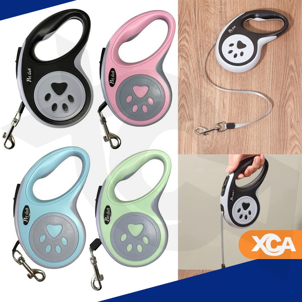 Coleira Guia Retrátil Premium Para Cachorro Gatos Pet Cães Passeio Resistente Trava