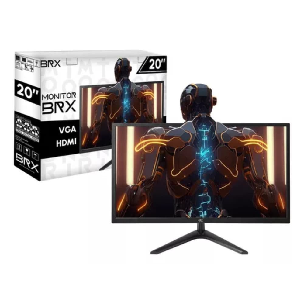 Monitor Gamer HD 20" LED BRX MBRX201BK HDMI/VGA, HD, 60Hz, Preto - Bivolt