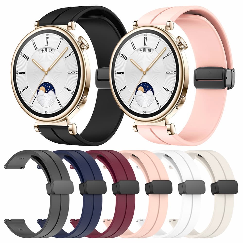 Pulseira de 18mm para Huawei Watch GT4 GT5 GT6 41mm Honor S1 Smart Watch 1 Silicone Fivela magneticamente absorvente