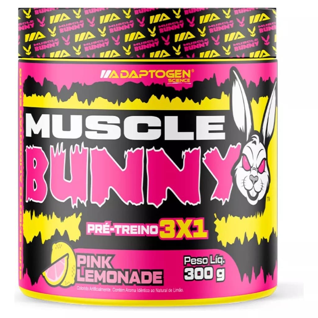 Muscle Bunny Adaptogen Pré-treino com cafeína 3×1 300g