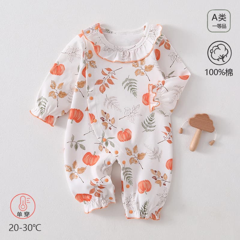 Macacão de bebê primavera outono classe a bebê menina infantil roupas de bebê recém-nascido macacão de algodão puro Anya