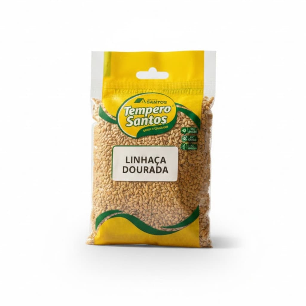 Tempero Semente De Linhaça Dourada - 500g Pura Integral | Fonte De Fibras E Ômega-3 - Tempero Santos