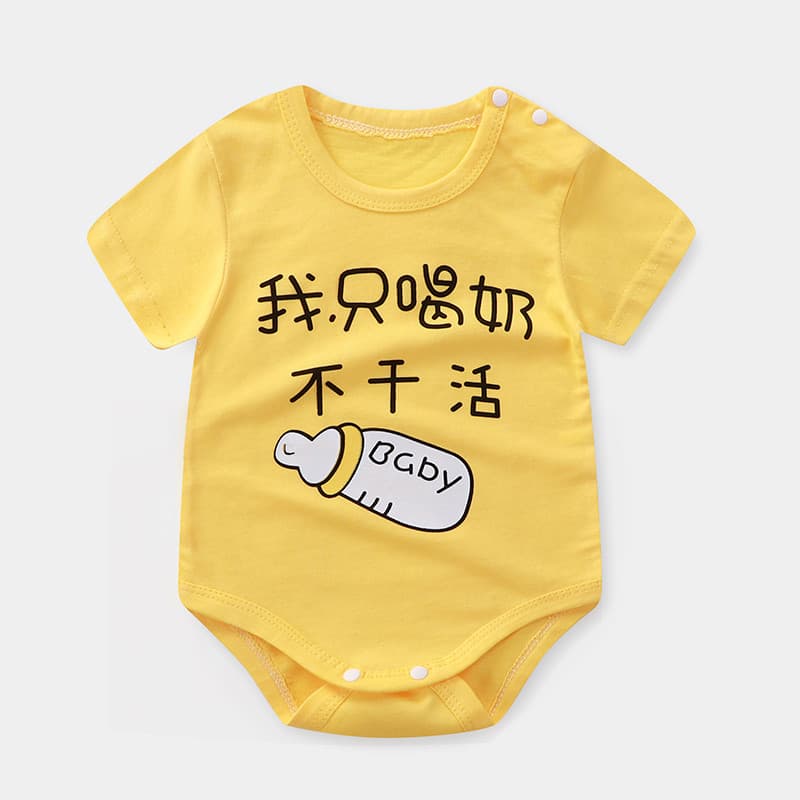 Bebê bebê de manga curta puro algodão macacão roupas de verão estilo fino bebê menina triângulo macacão masculino roupas