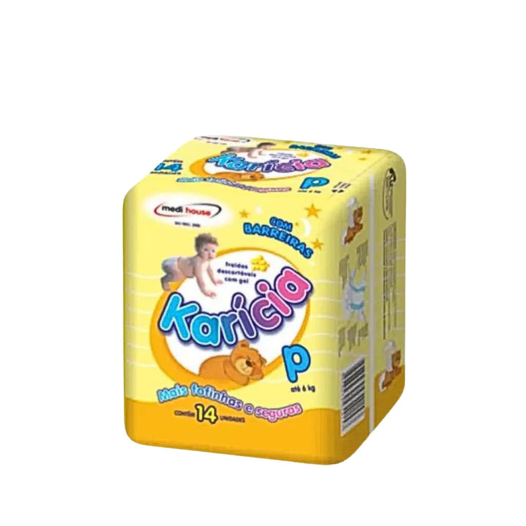 14un - Fralda Infantil Descartável Karícia Tamanho P - Medi House