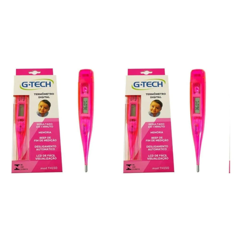 Kit G-tech Termômetro Digital Th 150 Rosa Com 2 Unidades