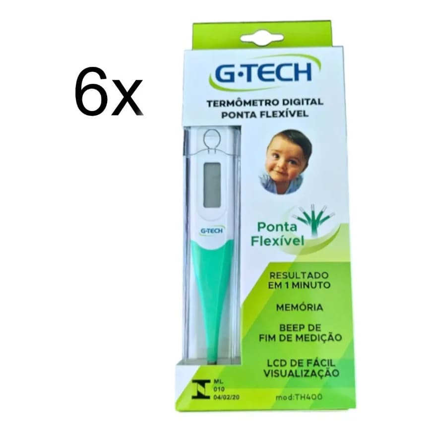 Kit G-tech Termômetro Digital Th400 Verde Com 6 Unidades