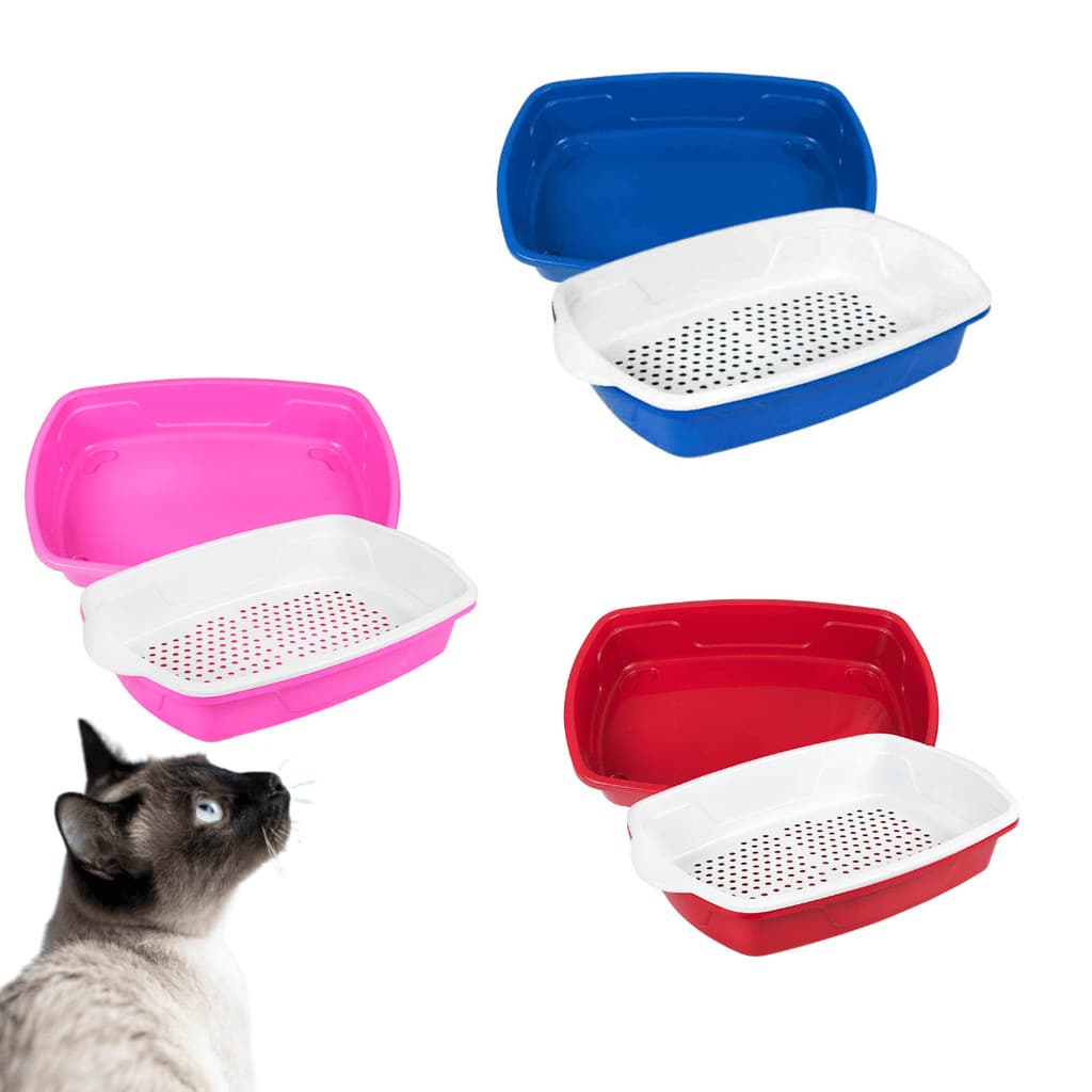 Caixa de Areia para Gato Bandeja Higiênica Furba Sanitária Areia Gatos Cat Clean 3 Peças