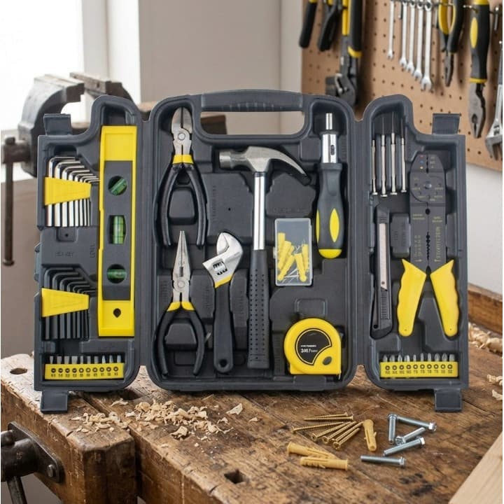 Kit Ferramentas 129 Peças com Maleta Completo para Uso Doméstico e Profissional máquinas 
