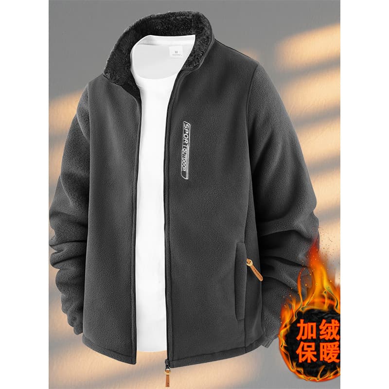 Inverno novo estilo jaqueta de lã masculina jaqueta de lã moletom engrossado All-Match tamanho grande Casual jaqueta de 