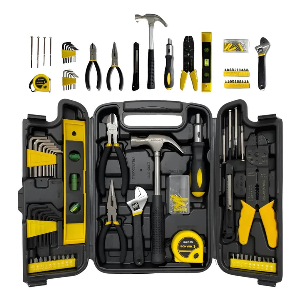 Kit 126 Ferramentas Jogo Completo Com Maleta Ergonômica Chaves Buchas Pregos Parafusos