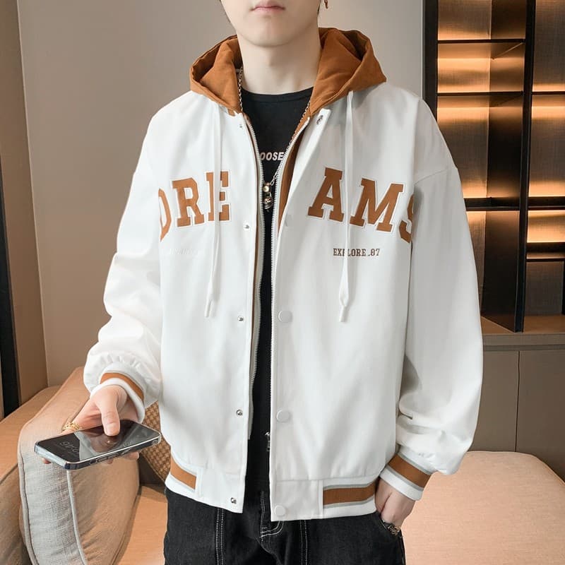 Jaqueta masculina primavera outono versão coreana jaqueta na moda rufião bonito Casual All-Match jaqueta Street Wear rou