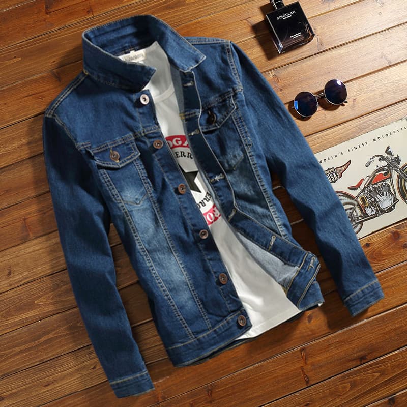 Primavera outono Denim jaqueta masculina versão coreana na moda bonito All-Match jaqueta masculina magro-ajuste adolesce