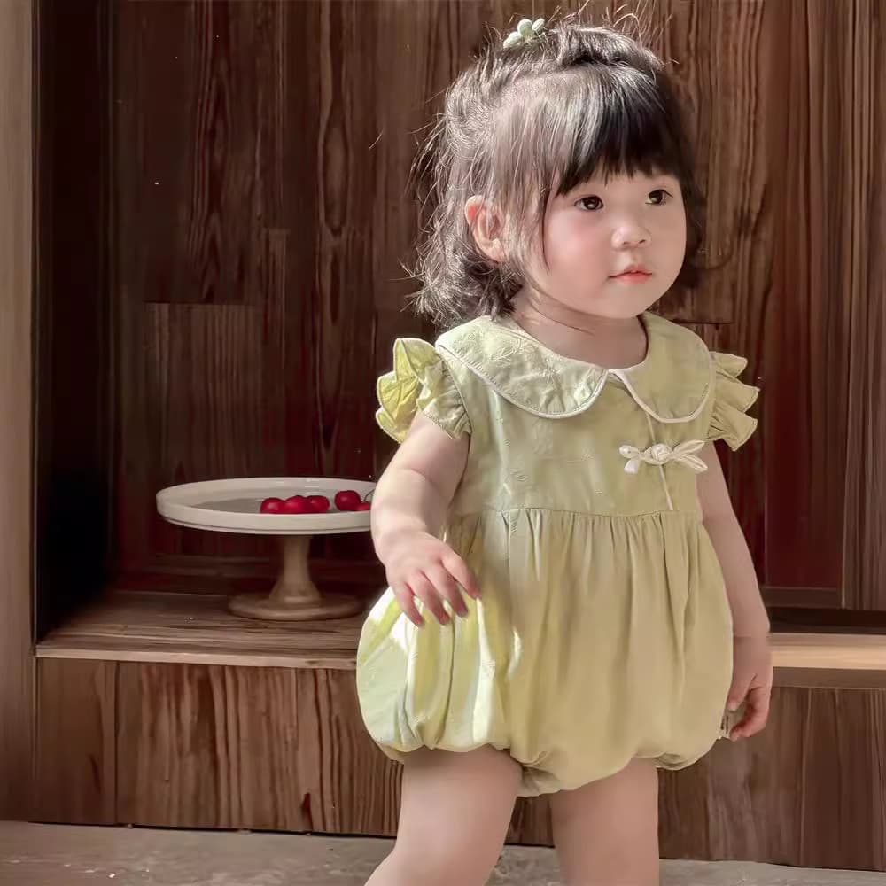 Infantil menina roupas de bebê Super bonito roupas de verão do bebê estilo fino macacão de bebê de um ano de idade de um
