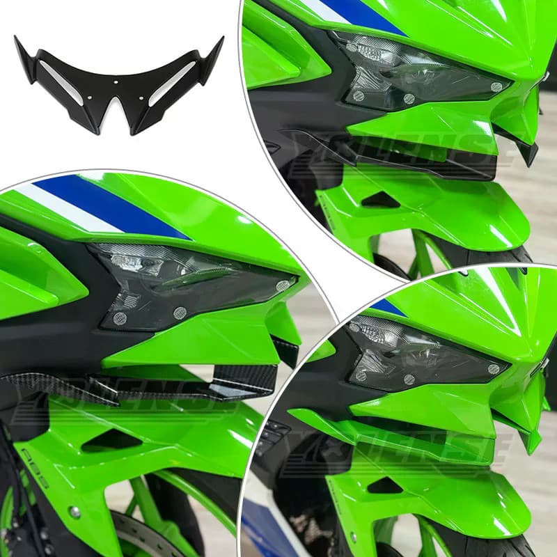 Winglets De Carenagem Dianteira Da Motocicleta Aerodinâmica Asa Escudo Capa Proteção Guardas Kit Para NINJA 500 NINJA500