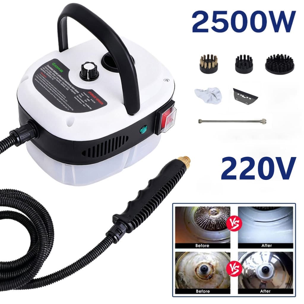 Limpador A Vapor Portátil De 2500 W Máquina Limpeza Pressurizada Alta Temperatura Com Cabeças Escova E Luvas Pa Esterili