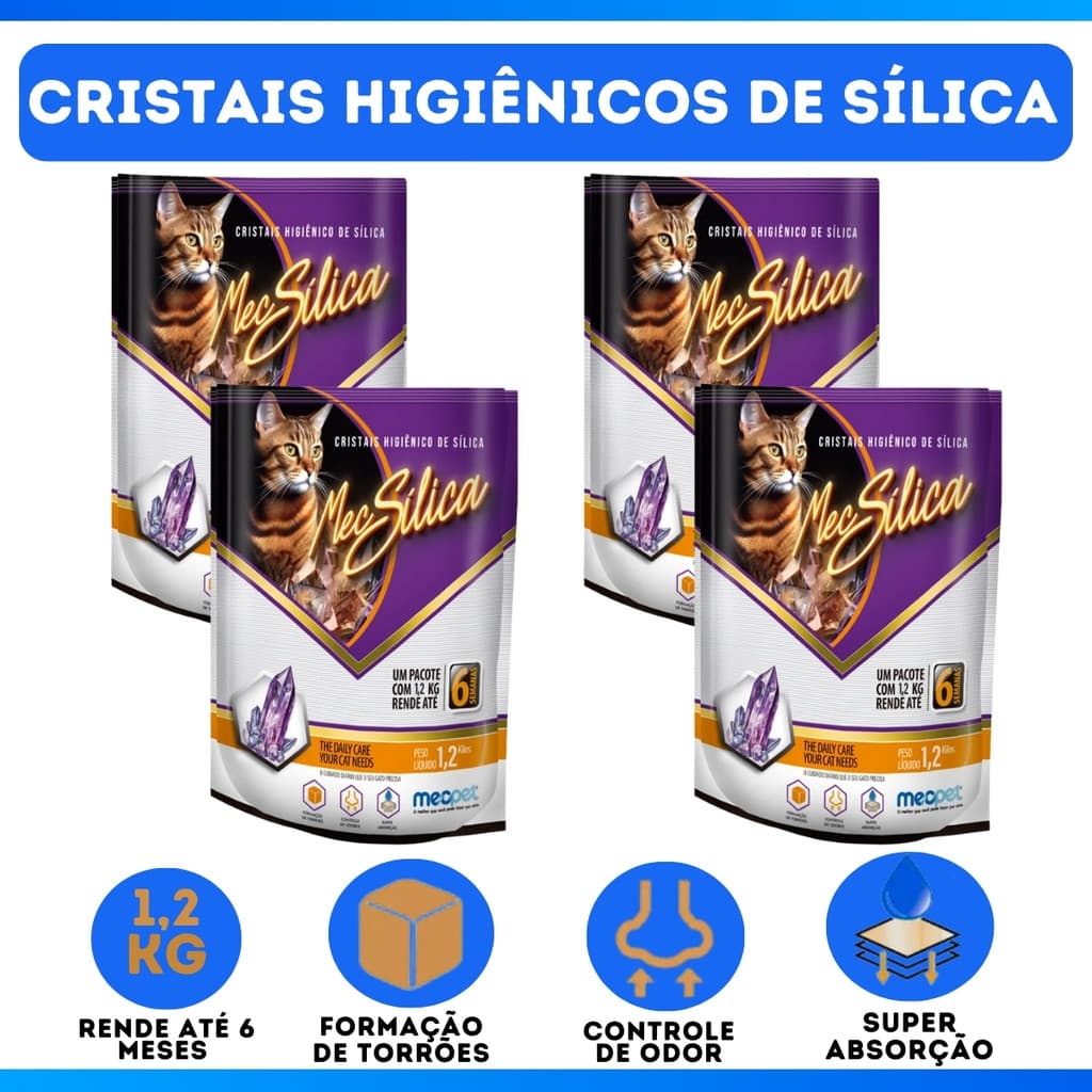 Areia Grossa Silica Sanitária Cristais Higienica para Gatos - EF Pet - MAIS VENDIDO