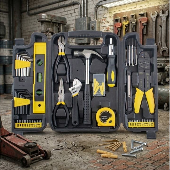 Kit Completo de Ferramentas 129 Peças com Maleta Organizadora Portátil HELLO