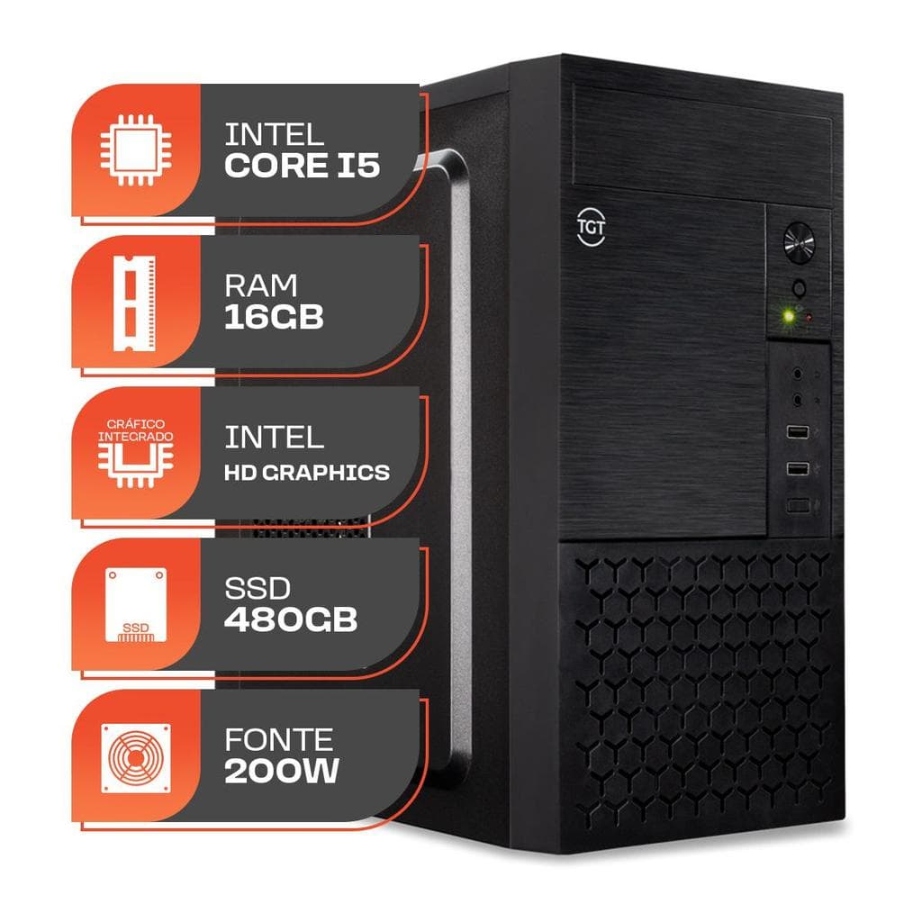 Computador Home Essential S, Intel Core I5 4ª Geração, 16GB DE RAM, SSD 480GB