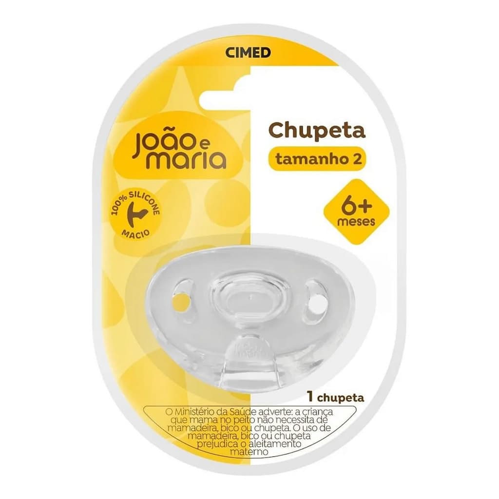 Chupeta João e Maria Tamanho 2 Silicone +6 meses 1 Und