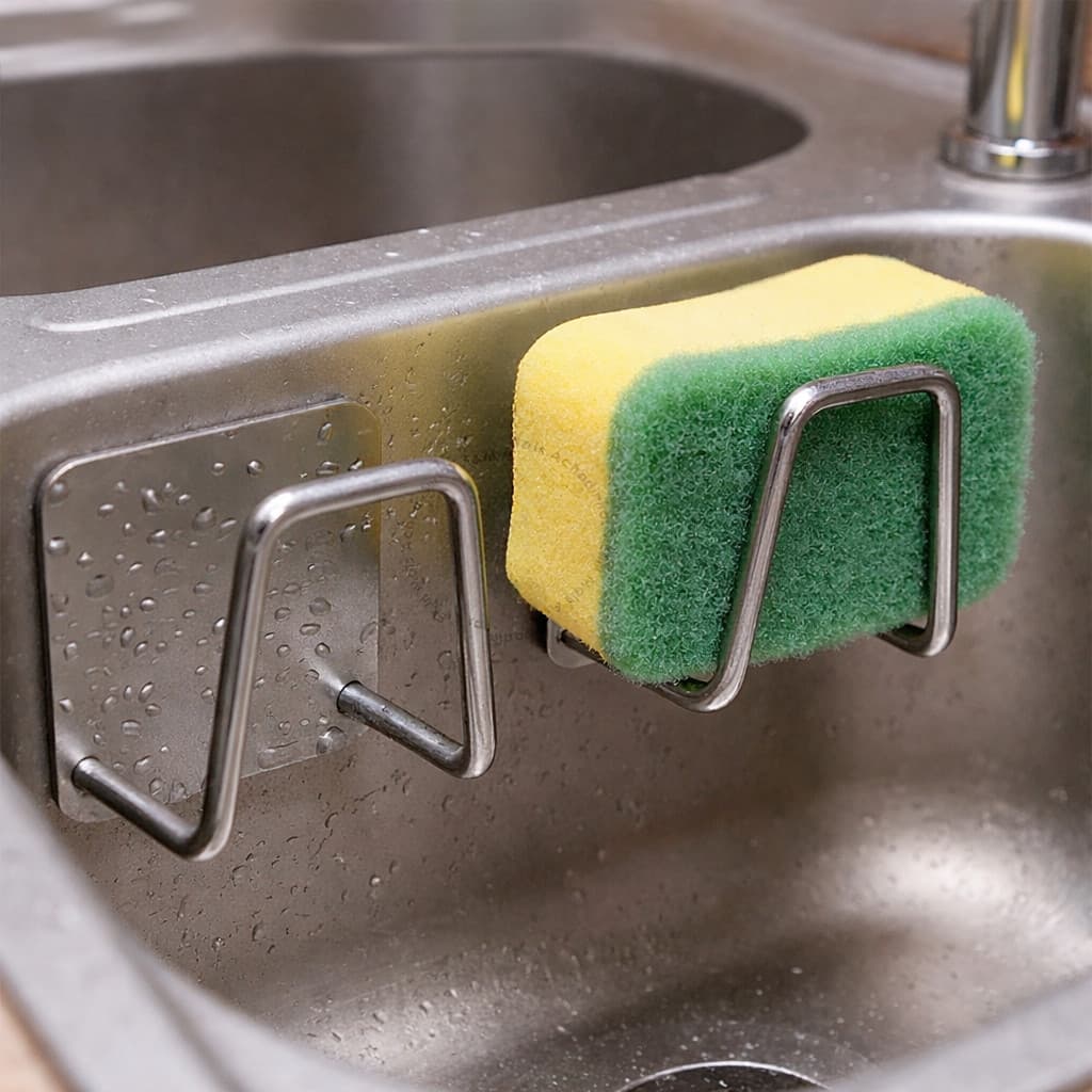 Kit 2 4 Suporte Esponja Aço Inoxidável Bucha Pia Prateleira  Cozinha Armazenamento Parede Multiuso