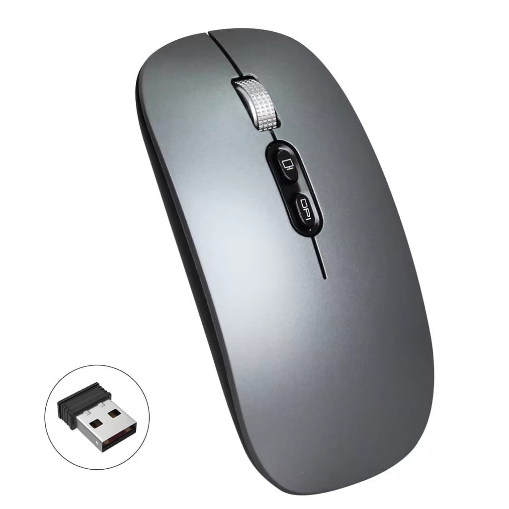 Mouse Sem Fio Wireless 2,4GHz + Plug USB Á Pilha Ergonômico Silencioso Mouse Sem Fio