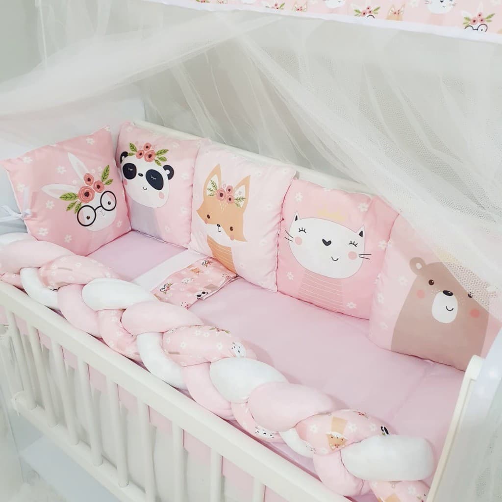 Kit Mini Berço Completo Enxoval Bebê Menina Lhama