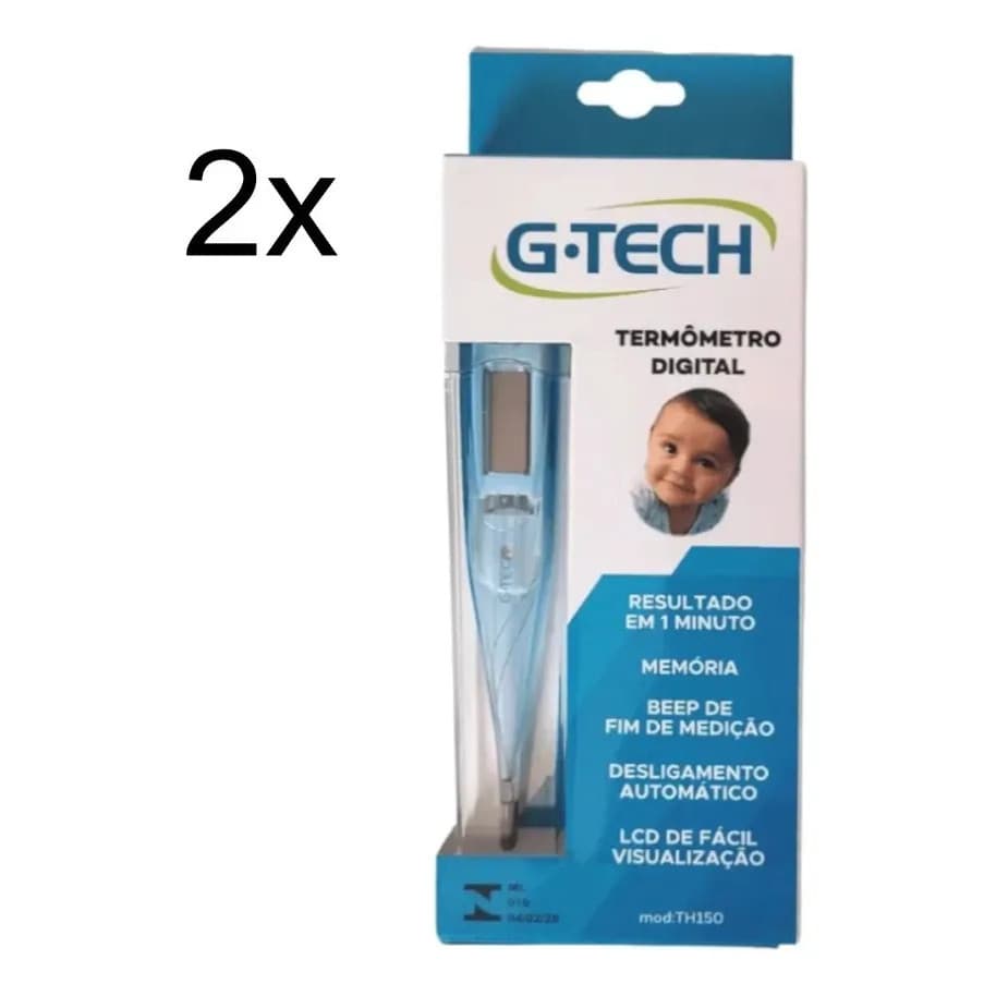 Kit 2 Termometro Digital Axilar Azul G-tech - 2 Unidades