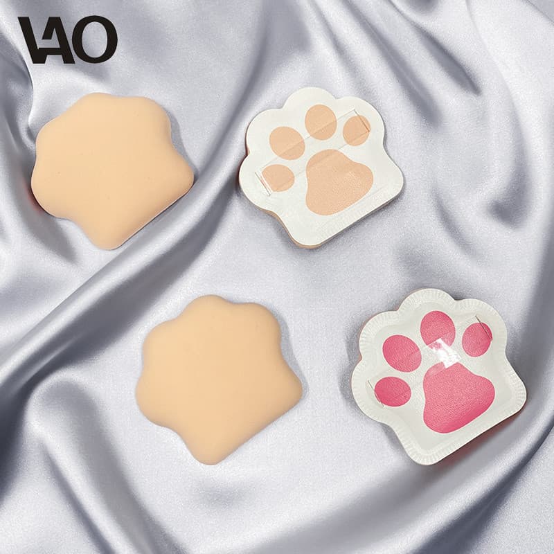 Base de creme base maquiagem gato garra Puff base líquida dedicada embalagem exclusiva almofada de maquiagem bonito tama