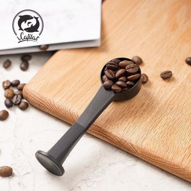 Kaishi colher medidora de grãos de café, prensa em pó, plástico, Material pequeno, alça longa, colher de barra, leite, c