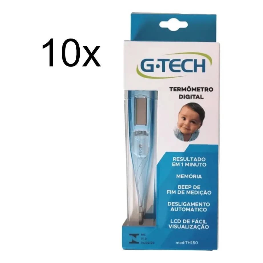 Kit Termometros G-tech Axilar Digital Azul - 10 Peças