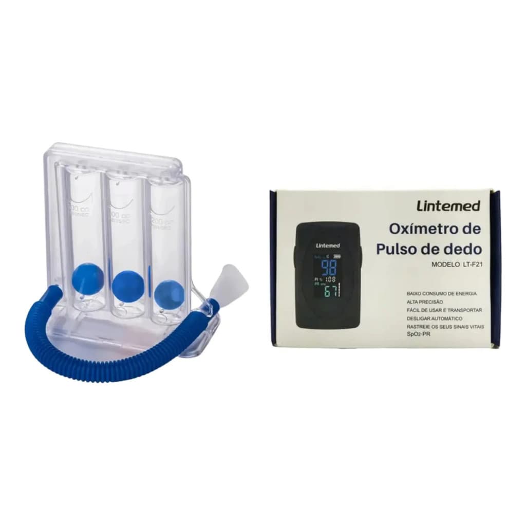 Oxímetro De Pulso De Dedo Lt-f21 + Incentivador Respiratório Preto