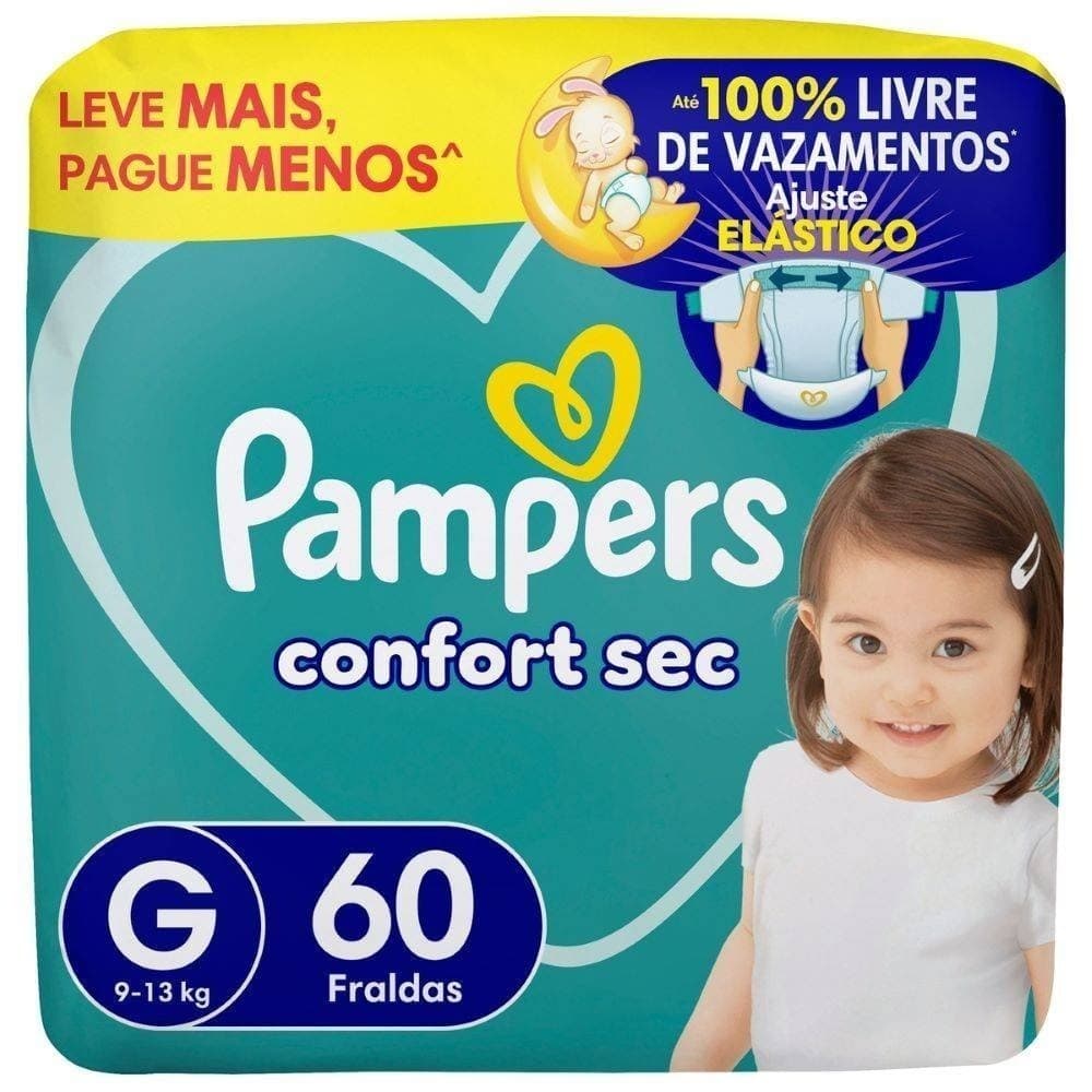 Fralda Pampers Confsec Bag G 60 Unidades