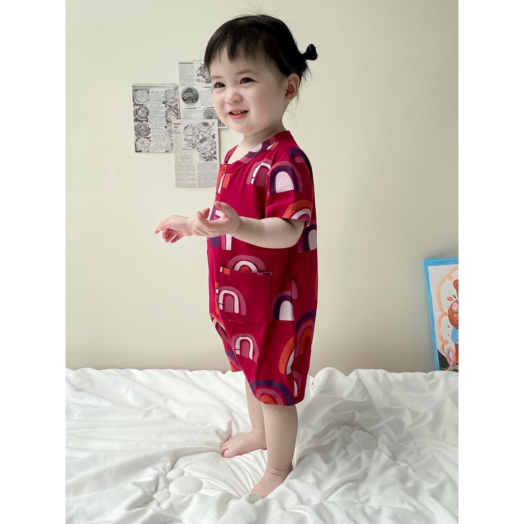 Ins bebê menina roupas de verão Super moda roupas de bebê menino puro algodão macacão de uma peça bonito de manga curta 