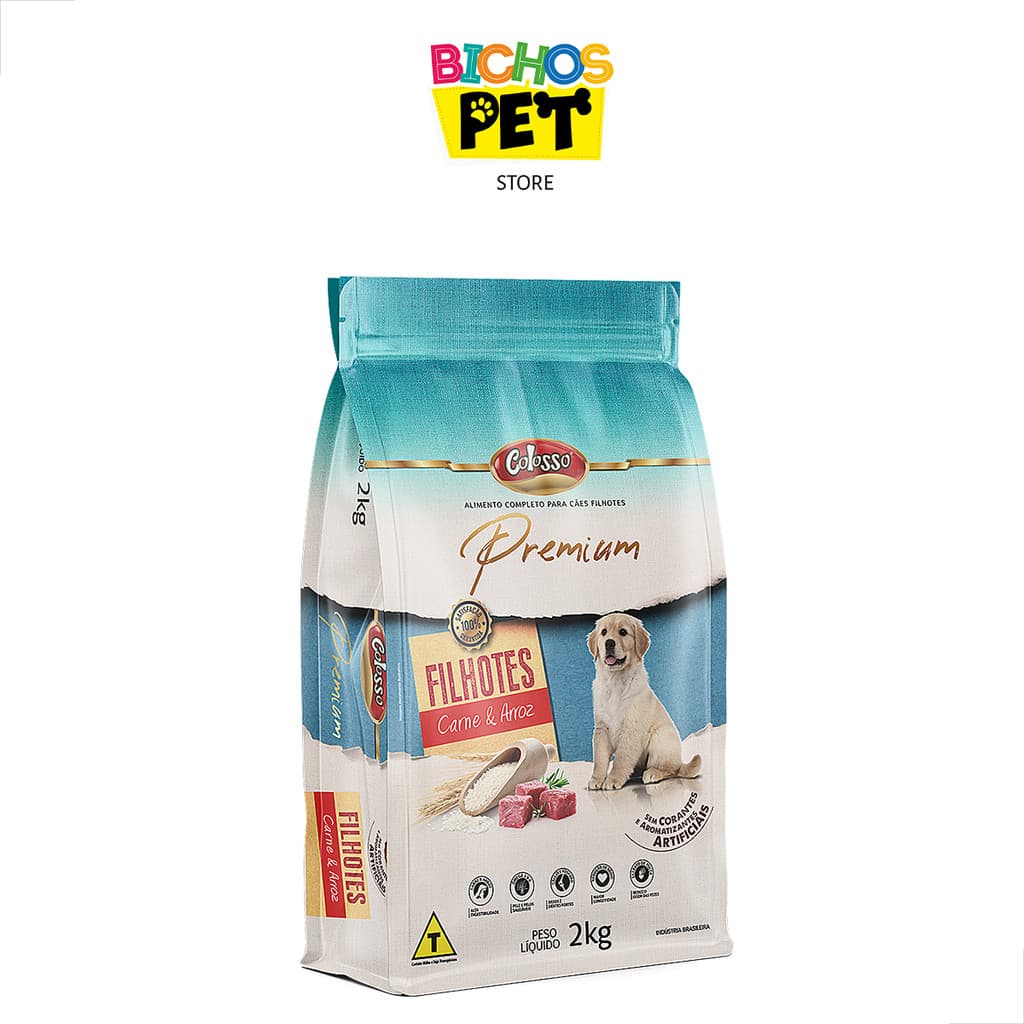 Ração Cachorro Filhote Racao Colosso Premium Carne Arroz 2kg