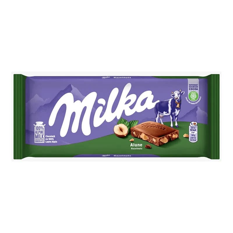 Milka Barra De Chocolate Hazelnuts 100g Importado Original Pronta Entrega
