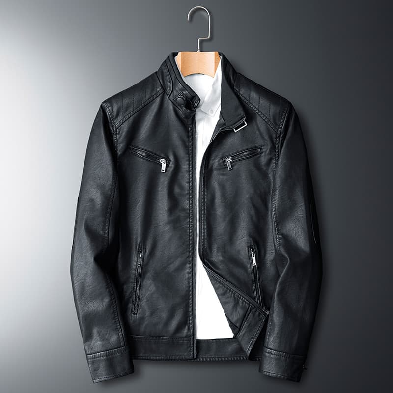 Moda masculina jaqueta de couro da motocicleta jaqueta de couro do plutônio jaqueta masculina forro de lã versão coreana