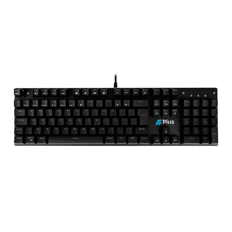 Teclado Mecanico Gamer A+ Plus Tech Khan, Rainbow, ABNT2, Switch Marrom, USB, Preto, AP-KB-3993