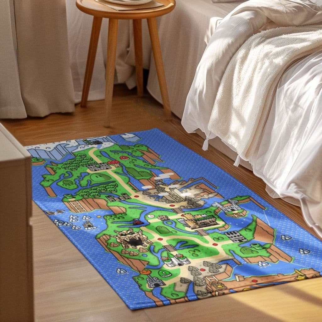 Tapete Decorativo 118x70cm Antiderrapante Sala, Quarto, Espaço  Mario Mapa