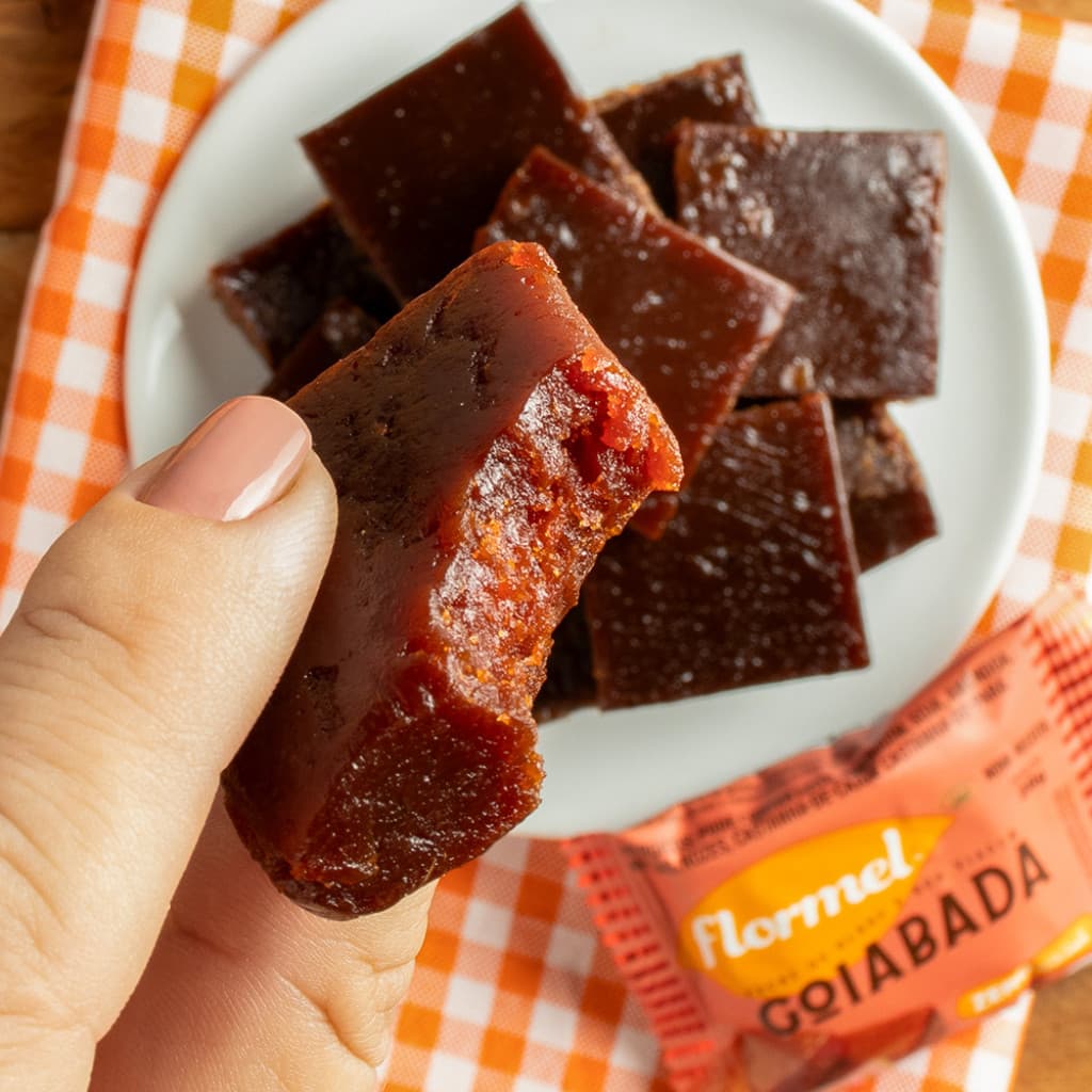 Caixa 24 unid Goiabada Sem Glúten Zero Açúcar Doce Saudável Flormel 20g Cada
