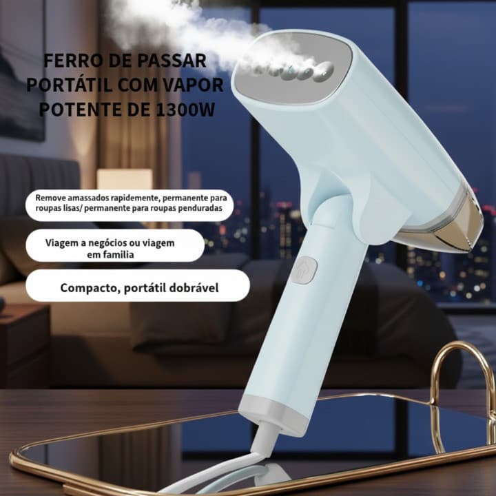 Ferro de Passar Roupa a Vapor Mini Portátil 110V Compacto e Elegante