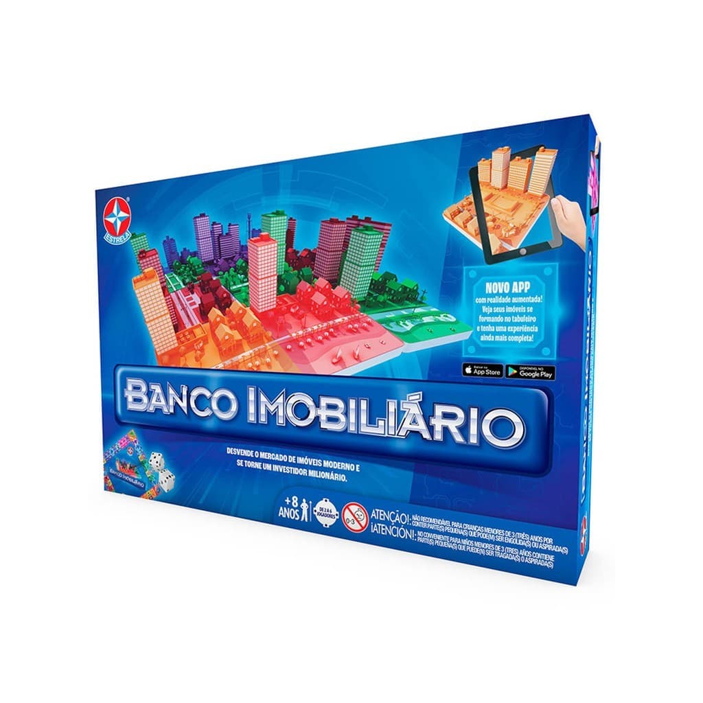 JOGO BANCO IMOBILIÁRIO ESTRELA COM APLICATIVO APP BRINQUEDO MESA TABULEIRO DIVERSÃO FAMÍLIA CLÁSSICO