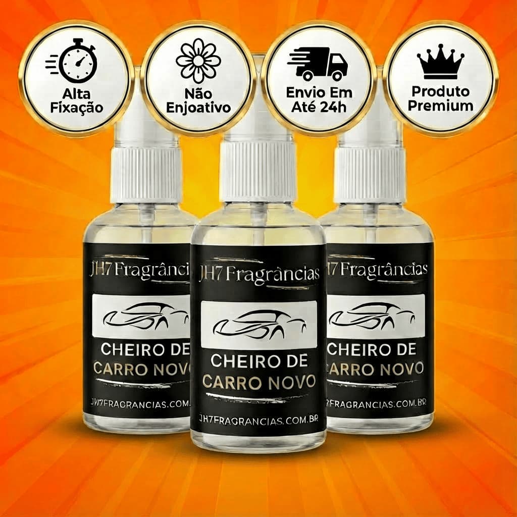 Cheirinho para Carro Spray Cheiro de Carro Novo Longa Duração | Aromatizante Perfume Automotivo – Kit com 3 Unidades